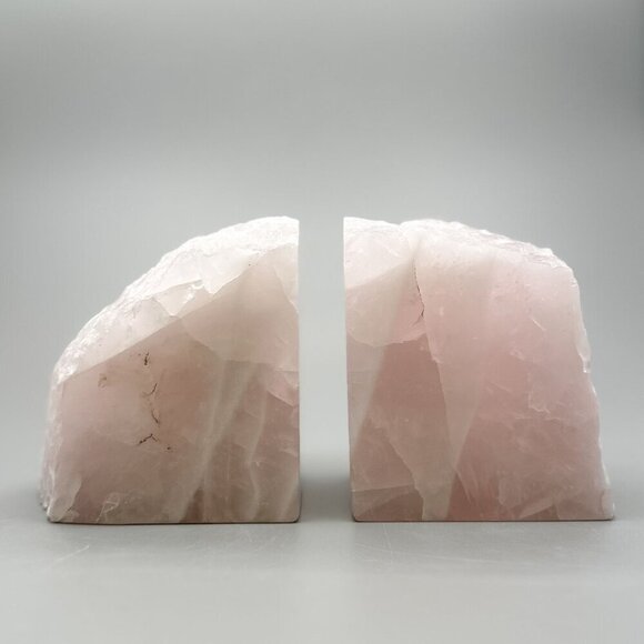 Rose Quartz Bookends, Natural Characteristics, Pink Crystal Bookends (AA) - Picture 4 of 10